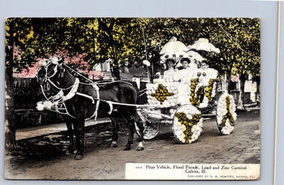 K22/ Galena Illinois Postcard c1910 Floral Parade Float Prize Carnival 225
