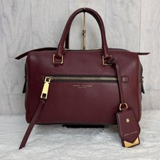 Vintage Marc Jacobs Leather Tote Shoulder Handbag Bordeaux