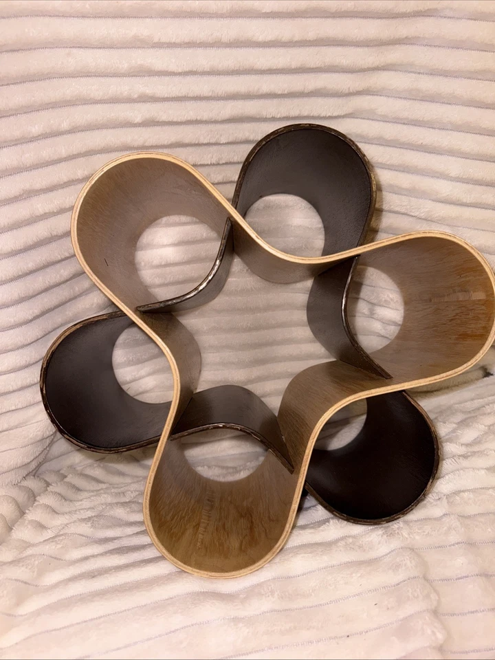 Vintage Bentwood Wine Rack Sculptural Walnut & Birch MCM Bent Wood Knot - Image 2 of 4