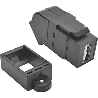 Tripplite U060000KPABK USB 2.0 Keystone Coupler F-F Black