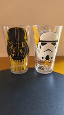  Star Wars Empire Pint Glasses Set (2) Darth Vader And Storm Trooper
