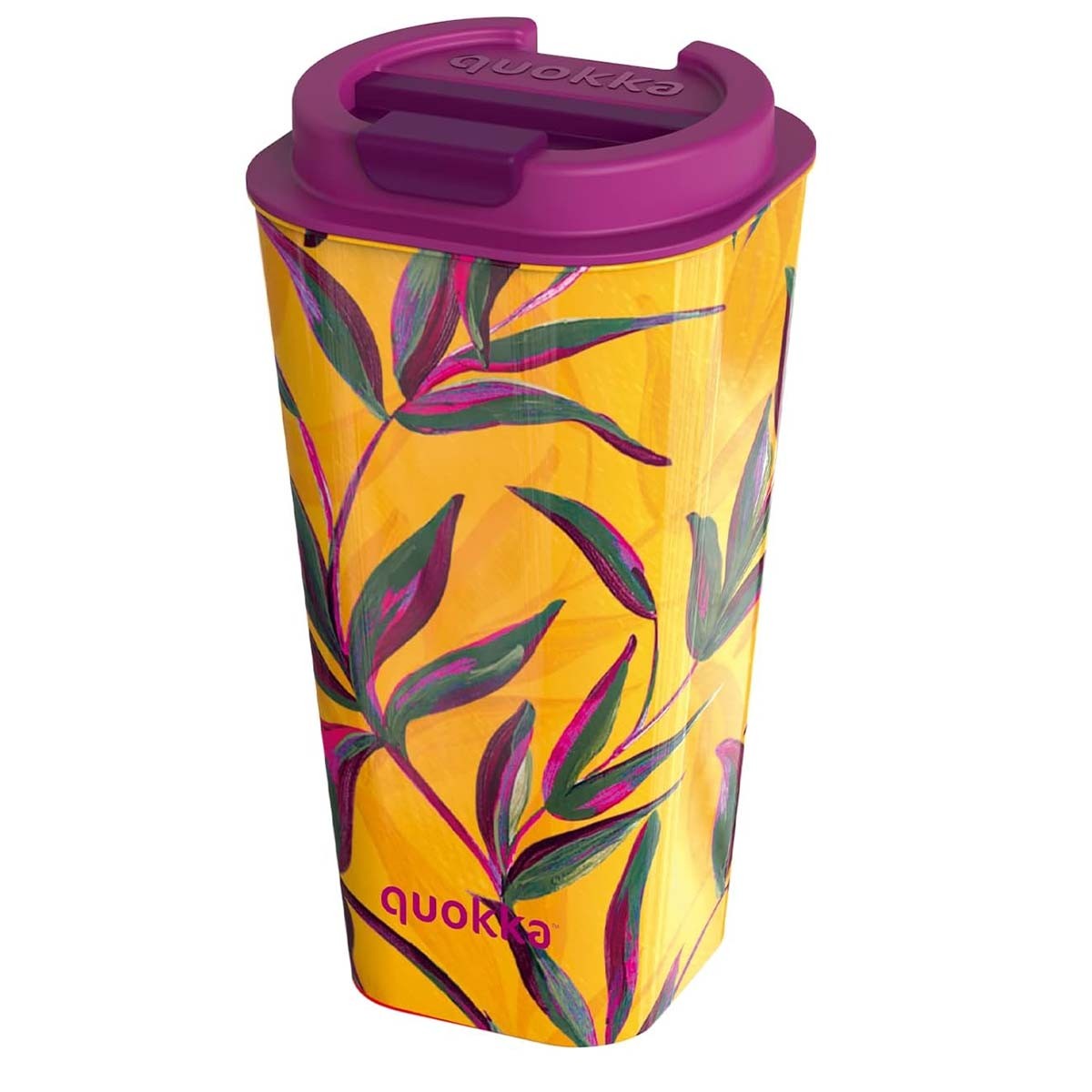 Gobelet isotherme anti fuite double paroi jaune pour garder le thé chaud en voyage