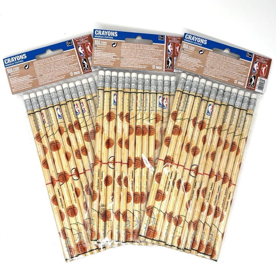 Spalding NBA Pro Baloncesto Deportes 36 Lápices Fiesta Favor Regreso a la Escuela Foto 3 de 3