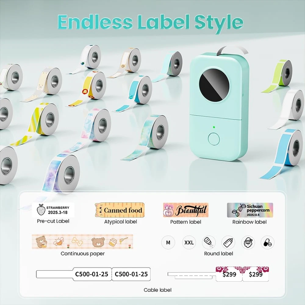 Bluetooth Mini Label Maker Machine - Portable D30 Smart Phone Label Printer  
