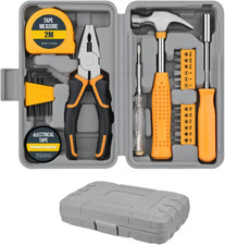 24Pc Yellow Household DIY Tool Kit Set - Essential Household Hand Tools in Porta