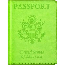 Eoehro BB-green Passport and Vaccine Card Holder Combo with Vaccine Card Slot