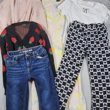 Mixed Brands Clothing Lot Girls 8 Tie Dye Bow Print Jeans Tops Sweaters Pants