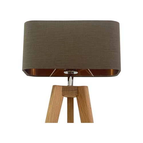 Lampshade Earth Brown Textured 100% Linen Brushed Copper Rounded Rectangle - Picture 1 of 11