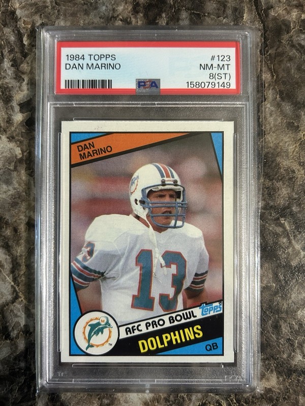 1984 Topps Dan Marino PSA 8(ST) Rookie Card RC NFL Miami Dolphins AFC Pro Bowl