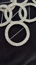 2" CIRCLE Rhinestones BROOCHES PIN Chair Sashes Wedding Decorations WHOLESALE