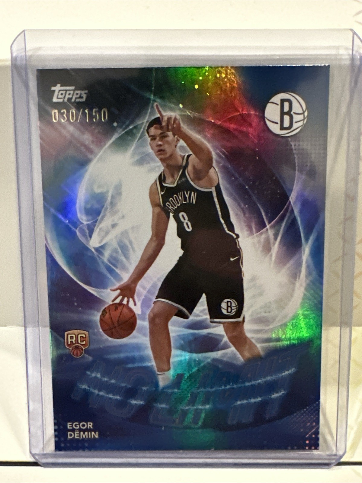 2025-26 Topps Egor Demin No Limit RC Blue Rainbow Rookie #30/150 Nets