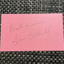 Lana Cantrell Singer 1943-? Autographed Pink 3x5 Index Card Signed Auto