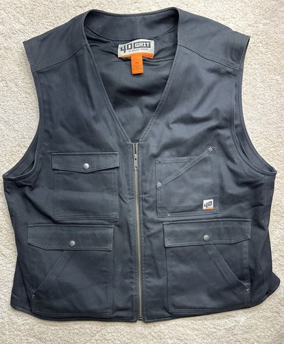 Duluth Trading Weste 40 Grit Utility Canvas Full Zip Outdoor Workwear Herren 2XL