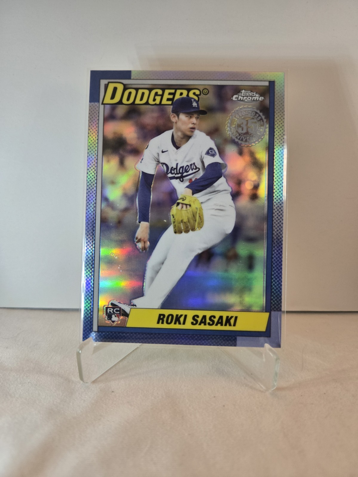 2025 Topps Chrome Update #90CU-18 Roki Sasaki 1990 35th Anniversary RC - Dodgers