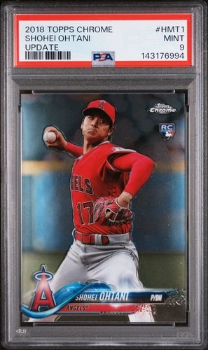 2018 TOPPS CHROME UPDATE #HMT1 SHOHEI OHTANI ROOKIE RC PSA 9
