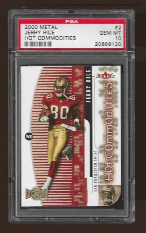 2000 METAL #2 JERRY RICE PSA 10 GEM MINT HOT COMMODITIES HOF POP 11 49ERS TIGERS