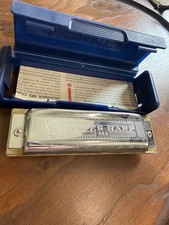 HOHNER Blues Harp MS Diatonic Harmonica Key of Ab w/ Case Wood/Metal