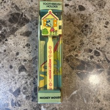 Vintage Mickey Mouse Toothbrush Holder With Toothbrush NIB