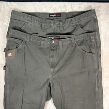 Lot 2 Wrangler Riggs Workwear Ripstop Pants Men  s Size 48x30 Green Utility
