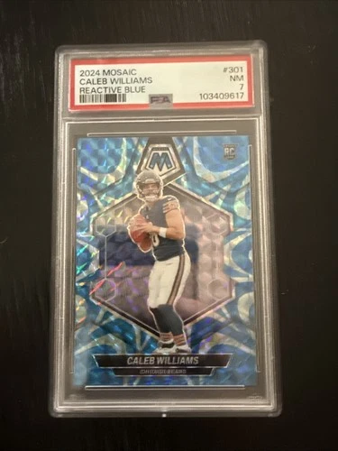 2024 Mosaic Caleb Williams RC Reactive Blue #301 PSA 7 Chicago Bears
