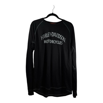 Harley-Davidson Performance L/S Shirt Black Mens Large Raglan H-D Motorclothes