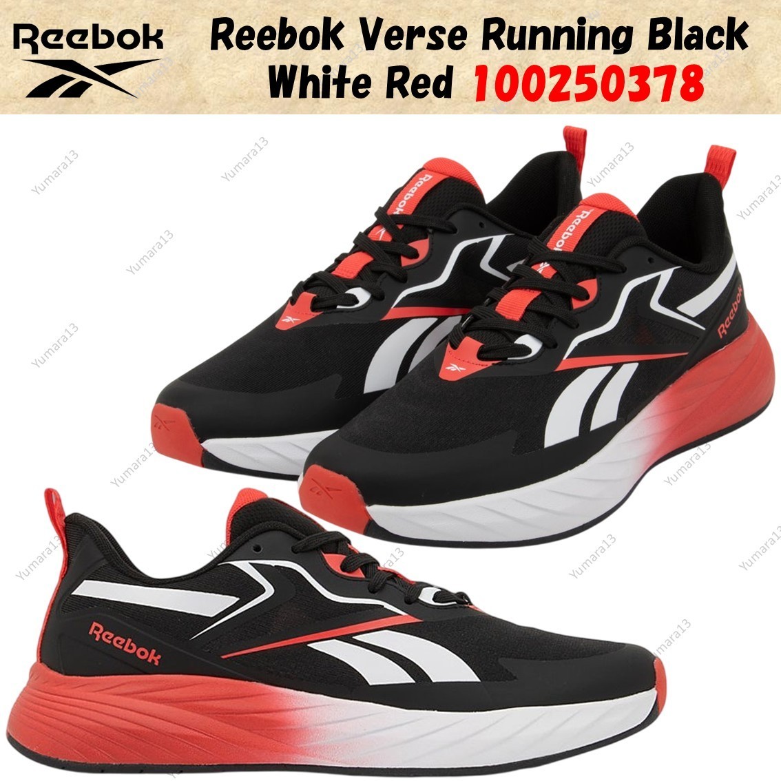 Reebok Verse Running Black White Red 100250378 Men display picture 1