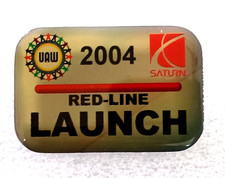 2004 Saturn Uaw Red-line Sports Car Model Year Launch Lapel Hat Pin New Nos 2004 Saturn Uaw Red-line Sports Car Model Year Launch Lapel Hat Pin New Nos