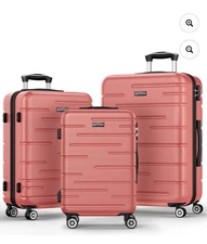 NIB Sunbee 3 Piece Luggage Sets Hardshell TSA Lock Spinner Wheels Suitcase