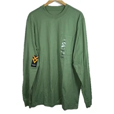 New Hawx Long Sleeve Work Gear Shirt Green Size LT