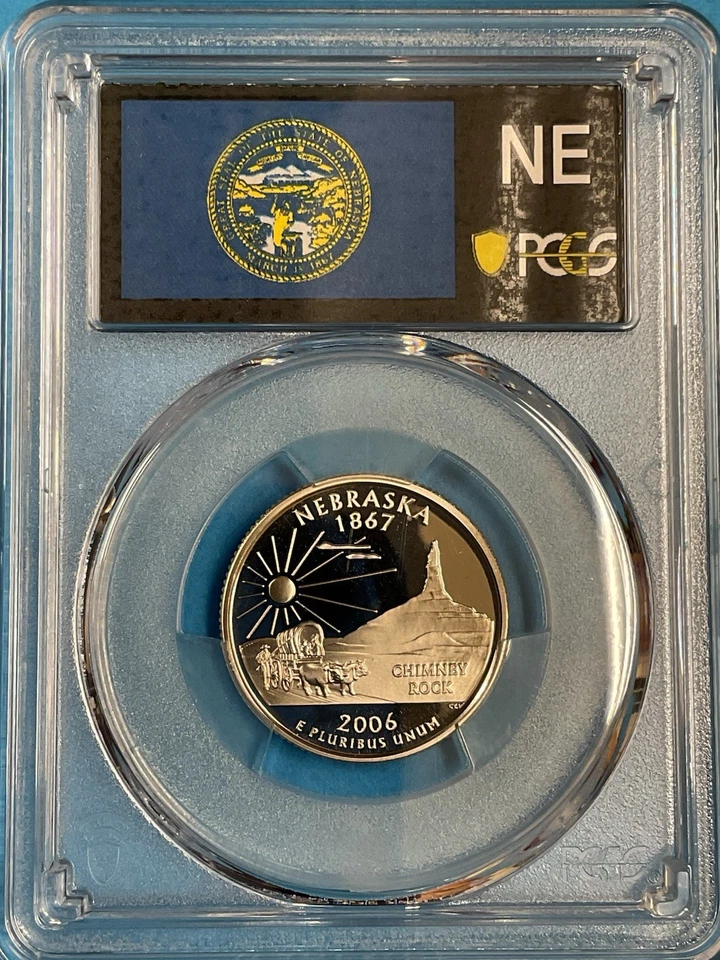 3-Coins 25c/25c/25c State Quarters PCGS PR69DCAM 2004S MI/2006S NE/2009S GUAM - Image 4 of 4