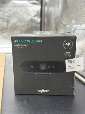 Logitech 4K Pro 4K 1080p 720p Webcam Noise-Canceling Mic PC/MAC 960-00139
