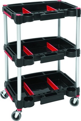 BikeMaster Multi Purpose Work Cart Three Level Shop Tool Cart 152189