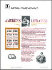 1982 America's Libraries books authors CP169 commemorative panel 169 MNH Sc 2015