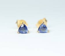 2 x Ohrstecker Tansanit / 925 Sterlingsilber / vergoldet / neu
