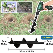 10 Sizes Planting Auger Spiral Hole Drill Bit Garden Soil Earth Bulb Hole Digger