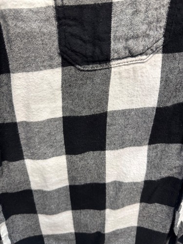 George Black & White Buffalo Plaid Flannel Button-Up Shirt L - Picture 4 of 10