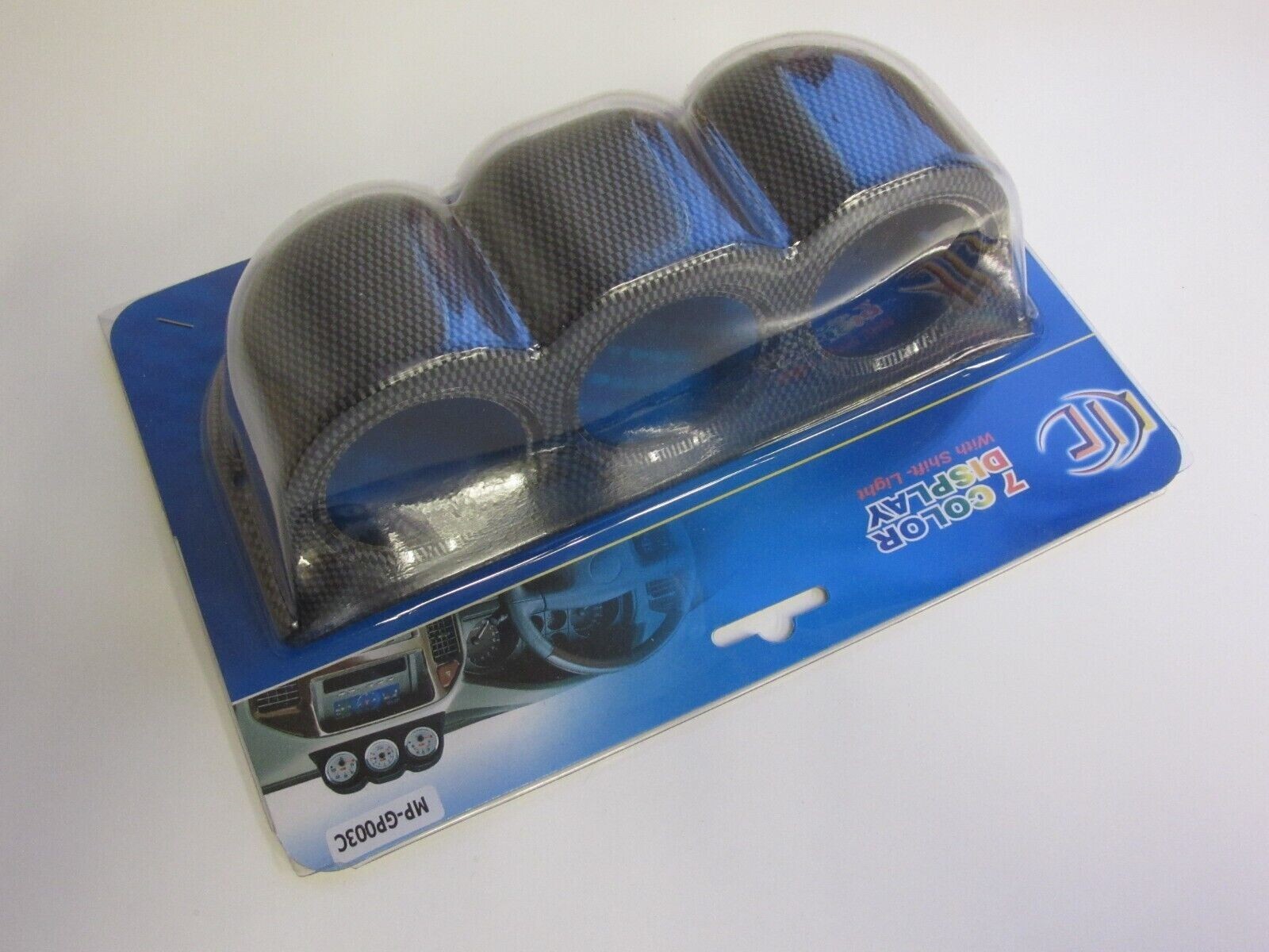 Gauge Pod - Triple - Carbon Look for 52mm Gauges (Dashboard Fitment)