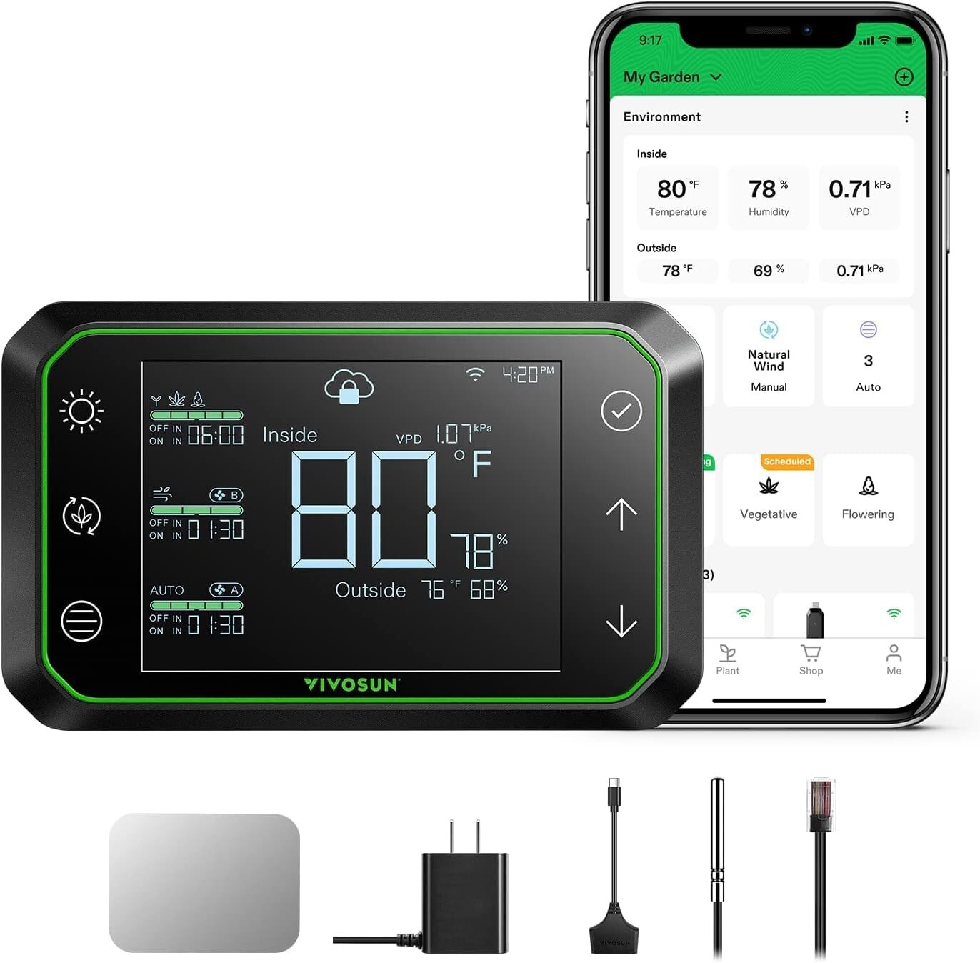 VIVOSUN GrowHub E42A Controller,Smart WiFi Controller For Grow Tent, Cooling