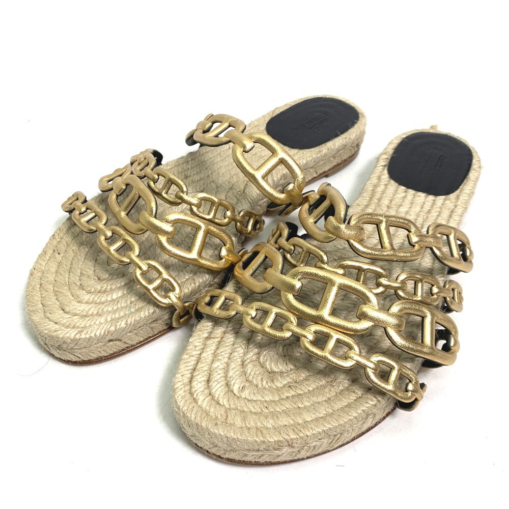 HERMES flat Chaine d'Ancre 4 chain strap shoes Sandals HERMES flat Chaine d'Ancre 4 chain strap shoes Sandals