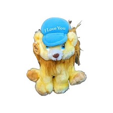 Vintage Russ Lion Plush Toy "I Love You" Blue Hat 7" Stuffed Animal Original Tag