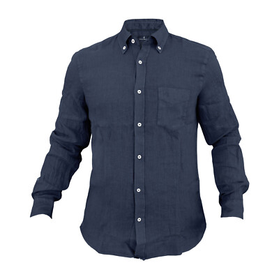 Herrenhemd NAVIGARE Leinen Button Down Größen S / 3XL Art.NVC3025