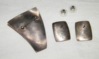 Vtg Hand Signed Modern A/P BRULSON'05 STERLING 14K BROOCH EARRINGS SET Pierced — photo 4