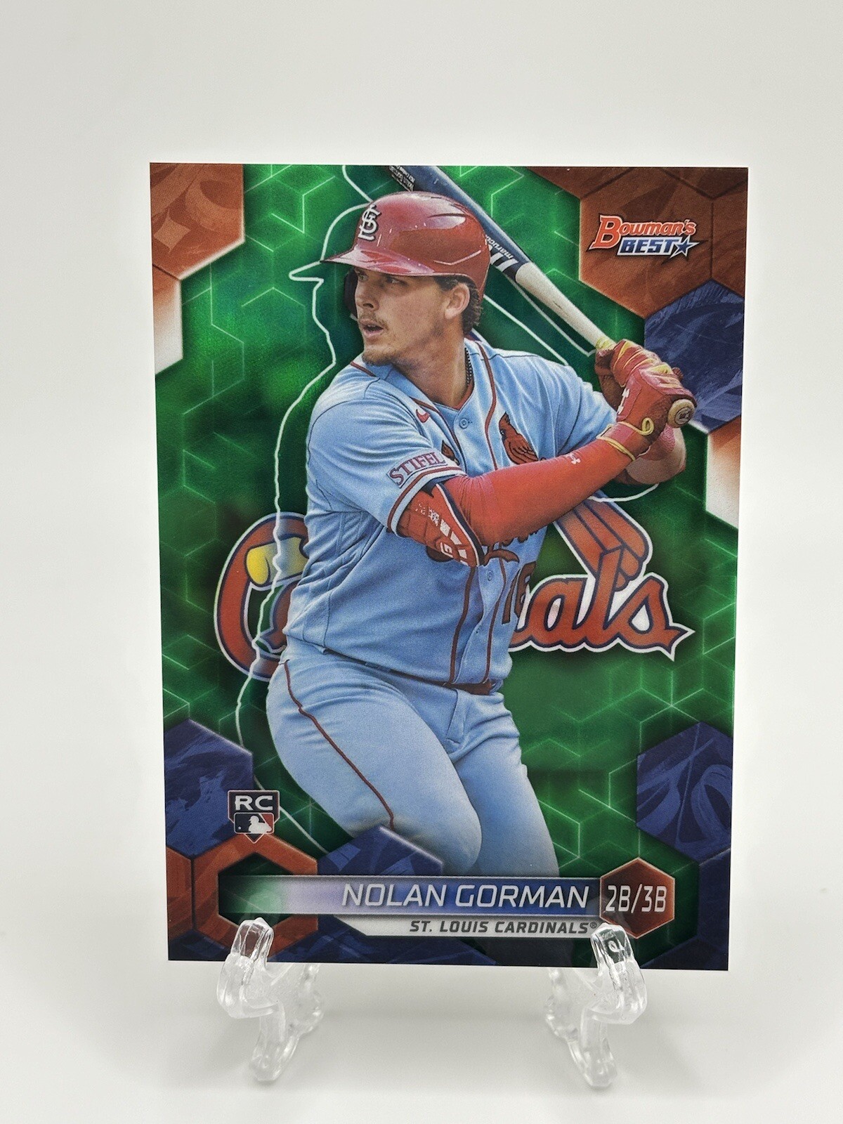 2023 Bowmans Best Nolan Gorman RC Green Refractor 53/99 St. Louis Cardinals