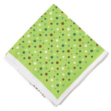 NWT RODA Bright Lime Green Dot Print Linen Pocket Square