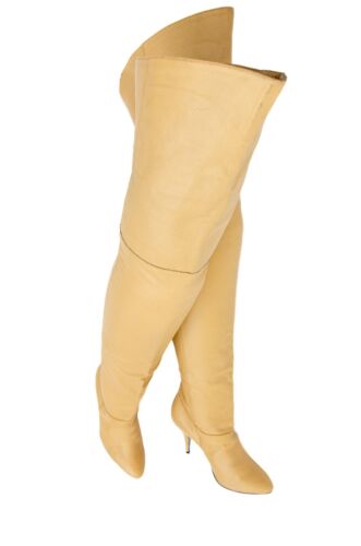 NEU Pleaser overknee stiefel echtleder thigh boots mustard farbe EU 39 - Bild 4 von 15