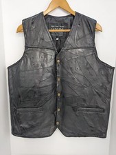 Italian Stone Design Genuine Leather Navarre Leather Company Black Vest Size L