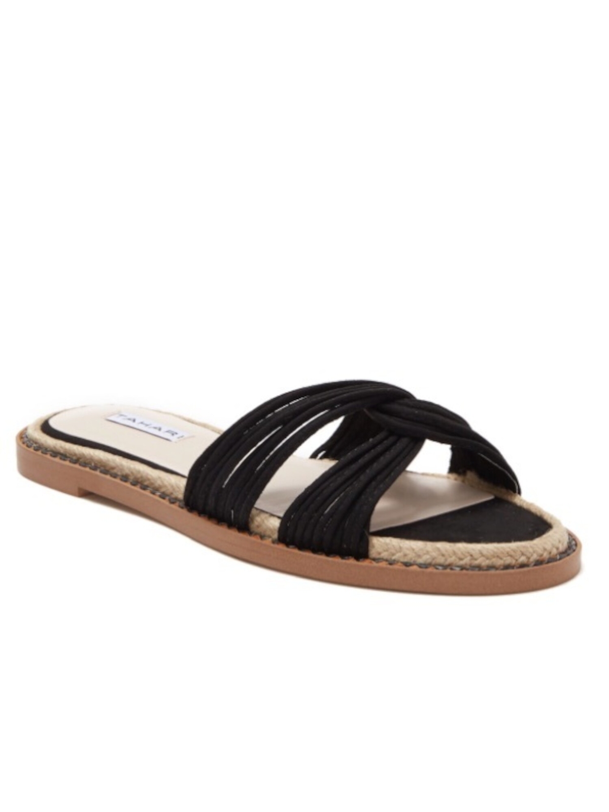TAHARI Женские шлепанцы Cailyn с круглым носком черного цвета с джутовой отделкой, размер 6 м