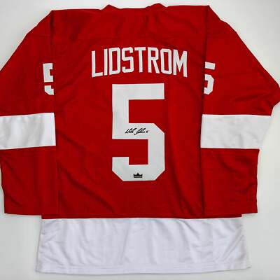 Facsimile Autographed Niklas Lidstrom Detroit Red Reprint Jersey Size Men's XL