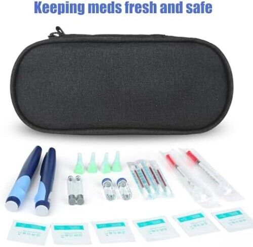 Insulin Pen Cooler Travel Case with TSA Approved Ice Packs,Diabetic Black - Picture 5 of 6