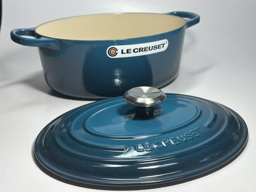Le Creuset Signature Deep Teal Cast Iron Oval Dutch Oven ~ 5 Qt. ~ New In Box - 第 10/11 張圖片